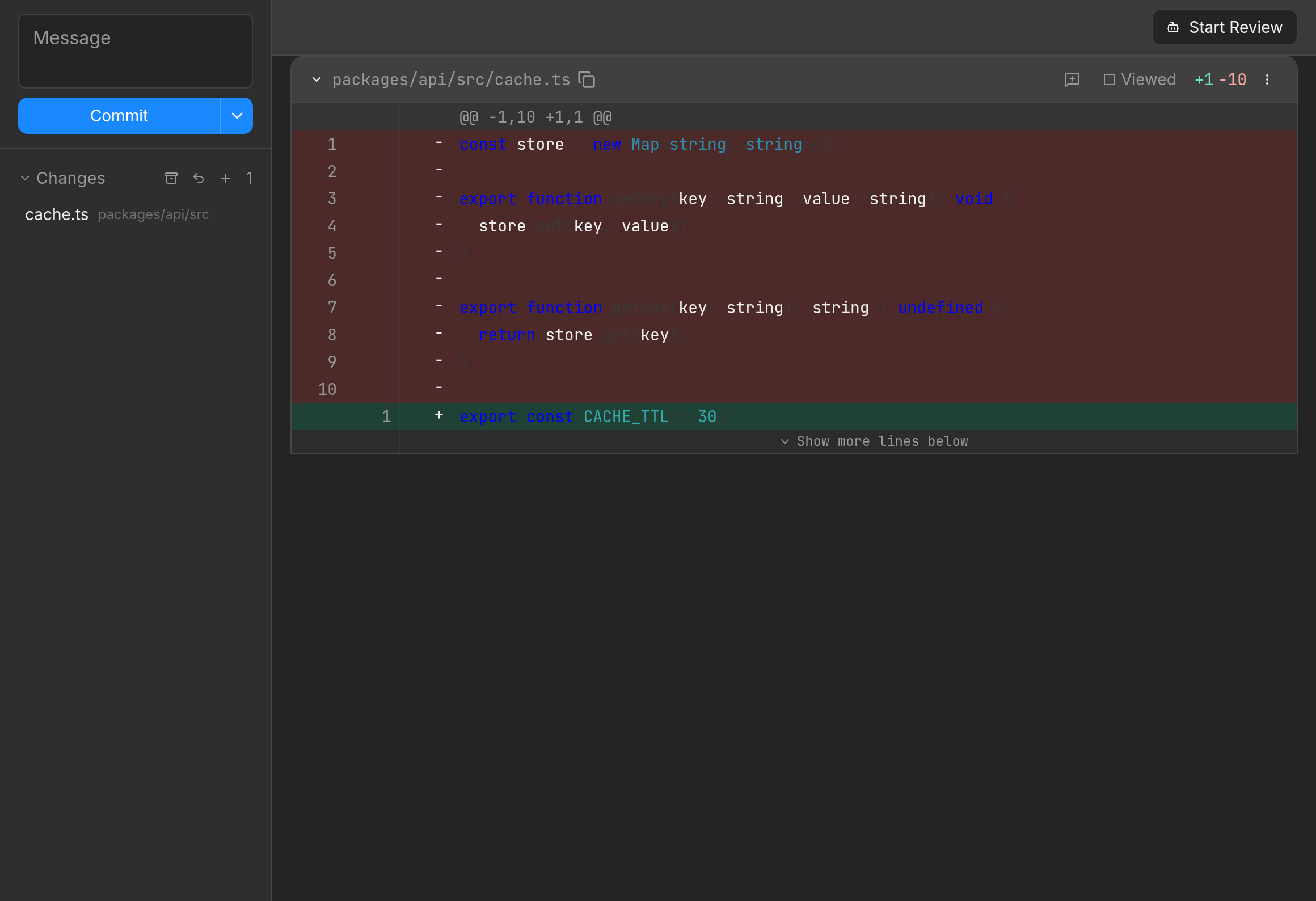 Changes in feat/keyvalues-cache with an uncommitted cache.ts edit